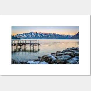 Jetty on Lake Wakatipu, Queenstown, New Zealand Posters and Art